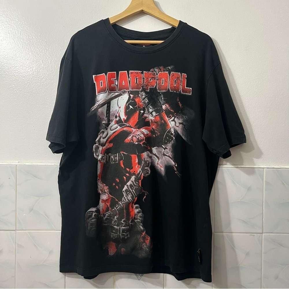 Marvel Deadpool T-Shirt Mens Black Comic Graphic Tee XL Superhero Streetwear